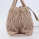 Miu Miu Matelasse Hand Bag Leather 2way Pink Silver Auth 209494-6