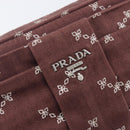 PRADA Chain Shoulder Bag Canvas Brown Silver Auth 209497A-17