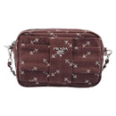 PRADA Chain Shoulder Bag Canvas Brown Silver Auth 209497A-2