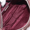 PRADA Chain Shoulder Bag Canvas Brown Silver Auth 209497A-20