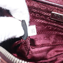 PRADA Chain Shoulder Bag Canvas Brown Silver Auth 209497A-24