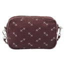 PRADA Chain Shoulder Bag Canvas Brown Silver Auth 209497A-3