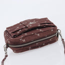 PRADA Chain Shoulder Bag Canvas Brown Silver Auth 209497A-6