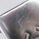 CHANEL Long Wallet Leather Silver CC Auth 209498V-13