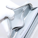 CHANEL Long Wallet Leather Silver CC Auth 209498V-17