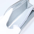 CHANEL Long Wallet Leather Silver CC Auth 209498V-18