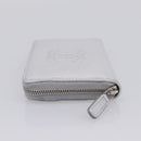 CHANEL Long Wallet Leather Silver CC Auth 209498V-4