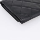 CHANEL Matelasse Wallet Leather Black Gold CC Auth 209500M-11