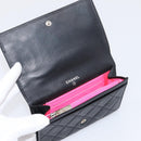 CHANEL Matelasse Wallet Leather Black Gold CC Auth 209500M-12