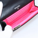 CHANEL Matelasse Wallet Leather Black Gold CC Auth 209500M-14