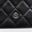 CHANEL Matelasse Wallet Leather Black Gold CC Auth 209500M-21