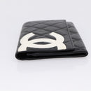 CHANEL Matelasse Wallet Leather Black Gold CC Auth 209500M-4