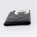 CHANEL Matelasse Wallet Leather Black Gold CC Auth 209500M-5