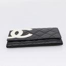 CHANEL Matelasse Wallet Leather Black Gold CC Auth 209500M-7