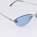 CHANEL Sunglasses metal Silver CC Auth 209501M-6