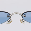 CHANEL Sunglasses metal Silver CC Auth 209501M-9