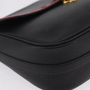 Saint Laurent Chain Shoulder Bag Leather Black Gold Auth 209503V-12