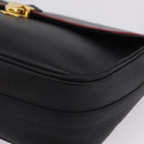 Saint Laurent Chain Shoulder Bag Leather Black Gold Auth 209503V-13