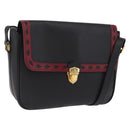Saint Laurent Chain Shoulder Bag Leather Black Gold Auth 209503V-1