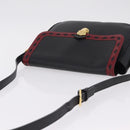 Saint Laurent Chain Shoulder Bag Leather Black Gold Auth 209503V-6