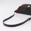 Saint Laurent Chain Shoulder Bag Leather Black Gold Auth 209503V-7