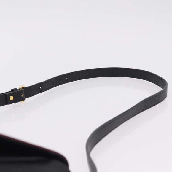 Saint Laurent Chain Shoulder Bag Leather Black Gold Auth 209503V