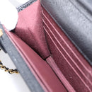 CHANEL Matelasse ChainShoulder Pouch Caviar Skin Black Gold CC Auth 209506SAM-22