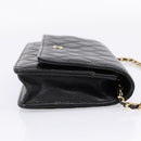 CHANEL Matelasse ChainShoulder Pouch Caviar Skin Black Gold CC Auth 209506SAM-4
