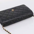 CHANEL Matelasse ChainShoulder Pouch Caviar Skin Black Gold CC Auth 209506SAM-6