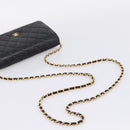 CHANEL Matelasse ChainShoulder Pouch Caviar Skin Black Gold CC Auth 209506SAM-7
