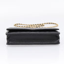 CHANEL Matelasse ChainShoulder Pouch Caviar Skin Black Gold CC Auth 209506SAM-9