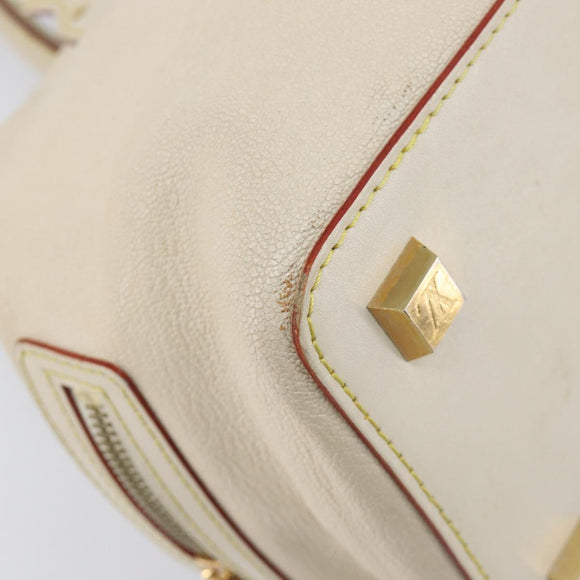 LOUIS VUITTON Suhari Angenu PM Hand Bag White M91811 LV Auth 209507A