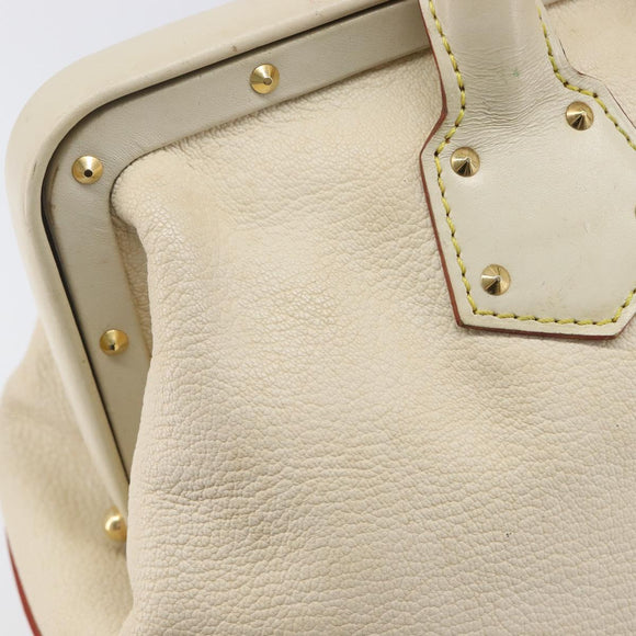 LOUIS VUITTON Suhari Angenu PM Hand Bag White M91811 LV Auth 209507A
