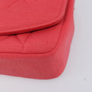 CHANEL Matelasse Chain Shoulder Bag Cotton Jersey Red Gold CC Auth 209509SAM-11
