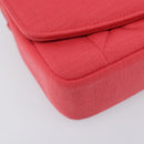 CHANEL Matelasse Chain Shoulder Bag Cotton Jersey Red Gold CC Auth 209509SAM-12