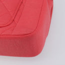 CHANEL Matelasse Chain Shoulder Bag Cotton Jersey Red Gold CC Auth 209509SAM-13
