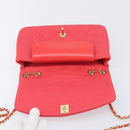 CHANEL Matelasse Chain Shoulder Bag Cotton Jersey Red Gold CC Auth 209509SAM-16