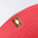 CHANEL Matelasse Chain Shoulder Bag Cotton Jersey Red Gold CC Auth 209509SAM-17