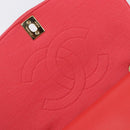 CHANEL Matelasse Chain Shoulder Bag Cotton Jersey Red Gold CC Auth 209509SAM-18