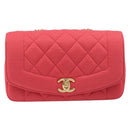 CHANEL Matelasse Chain Shoulder Bag Cotton Jersey Red Gold CC Auth 209509SAM-2