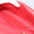 CHANEL Matelasse Chain Shoulder Bag Cotton Jersey Red Gold CC Auth 209509SAM-20