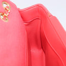 CHANEL Matelasse Chain Shoulder Bag Cotton Jersey Red Gold CC Auth 209509SAM-21