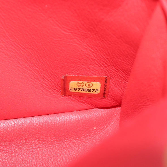 CHANEL Matelasse Chain Shoulder Bag Cotton Jersey Red Gold CC Auth 209509SAM