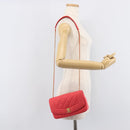 CHANEL Matelasse Chain Shoulder Bag Cotton Jersey Red Gold CC Auth 209509SAM-28