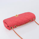 CHANEL Matelasse Chain Shoulder Bag Cotton Jersey Red Gold CC Auth 209509SAM-6