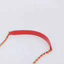 CHANEL Matelasse Chain Shoulder Bag Cotton Jersey Red Gold CC Auth 209509SAM-9