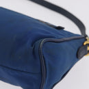 PRADA Shoulder Bag Nylon Blue Gold Auth 209511-13