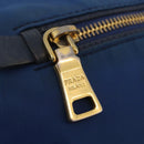 PRADA Shoulder Bag Nylon Blue Gold Auth 209511-17