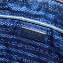 PRADA Shoulder Bag Nylon Blue Gold Auth 209511-19