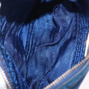 PRADA Shoulder Bag Nylon Blue Gold Auth 209511-20